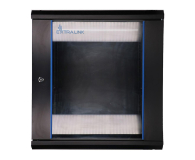 Extralink Szafka wisząca rack 12U 600x600 czarna szklane drzwi EX.7256 - 489403 - zdjęcie 1
